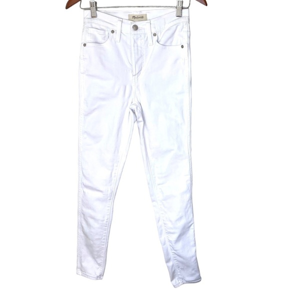 MADEWELL 10" High-Rise Skinny Jeans in Pure White - Picture 5 of 13
